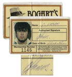 George Michael Signed 1981 Membership Card to the London Disco Bogarts, Then Frequented by the Young Superstar
